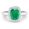 Image 3 : 14KT White Gold 1.74ctw Zambian Emerald and Diamond Ring