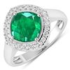 Image 1 : 14KT White Gold 2.07ctw Zambian Emerald and Diamond Ring