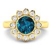 Image 3 : 14KT Yellow Gold 2.05ctw London Blue Topaz and Diamond Ring