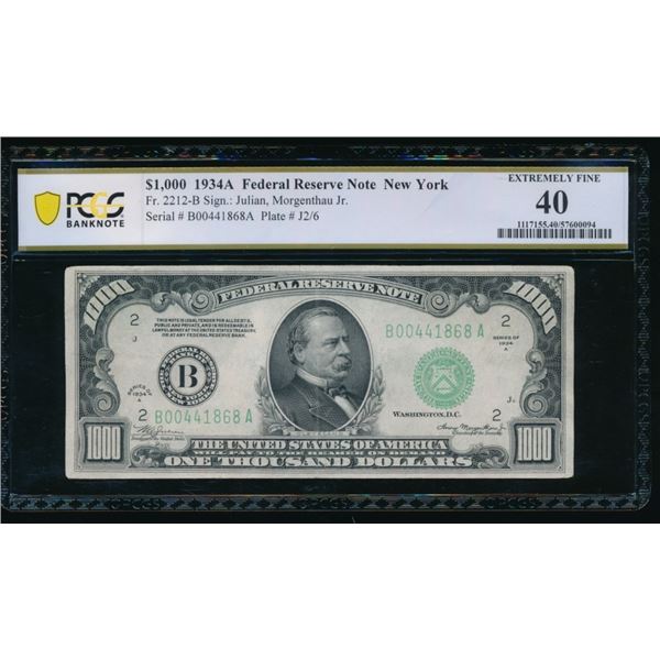 1934A $1000 New York FRN PCGS 40