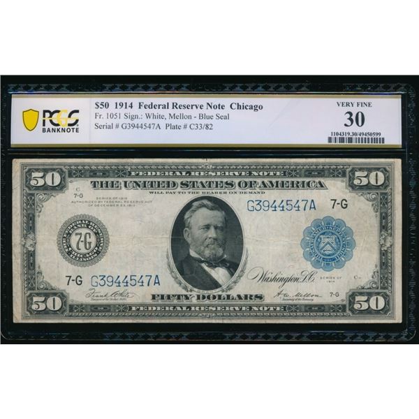 1914 $50 Chicago FRN PCGS 30