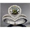 Image 5 : 2.5 Ct Golden Amber Green Lab Simulated Diamond Ring