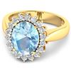 Image 3 : 14KT Yellow Gold 2.9ctw Aquamarine and Diamond Ring