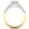 Image 4 : 14KT Yellow Gold 1.9ctw Aquamarine and Diamond Ring
