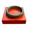 Image 1 : EMERALD GREEN JADE BANGLE WITH ELEGANT FLORAL DESIGN WITH CERTIFICATE AND GIFT BOX