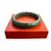 Image 1 : EMERALD GREEN JADE BANGLE WITH ELEGANT FLORAL DESIGN WITH CERTIFICATE AND GIFT BOX