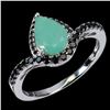 Image 2 : Beautiful Emerald and Black Spinel Ring in 14k White Gold-Plated 925 Sterling Silver â€[x=#