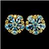 Image 1 : Swiss Blue Topaz and Peridot Earrings in 14k White Gold-Plated 925 Sterling Silver