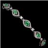 Image 2 : Precious Marquise Cut Emerald Bracelet in 14k White Gold-Plated 925 Sterling Silver â€[x=#8