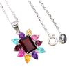 Image 2 : Multiple Gemstone (Amethyst, Citrine, Paraiba Blue Topaz, Pink Topaz) with Big Mozambique Garnet Nec