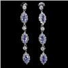 Image 1 : Expensive Tanzanite Earrings in 14k White Gold-Plated 925 Sterling Silver