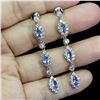 Image 2 : Expensive Tanzanite Earrings in 14k White Gold-Plated 925 Sterling Silver