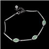 Image 2 : Marquise Cut Emerald bracelet in 14k White Gold-Plated 925 Sterling Silver â€“ 7 i