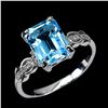 Image 2 : Octagon Cut Blue Sky Topaz Ring in 14k White Gold-Plated 925 Sterling Silver â€“ S
