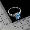 Image 3 : Octagon Cut Blue Sky Topaz Ring in 14k White Gold-Plated 925 Sterling Silver â€“ S