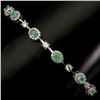Image 2 : Exceptionally Valuable Emerald Bracelet in 14k White Gold-Plated 925 Sterling Silver â€[x=#