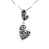 Image 1 : Round Diamond Cut Sapphire and Topaz Necklace in 2-Tone Black Rhodium and White 14k Gold-Plated 925