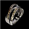 Image 2 : Diamond Cut Sapphire Ring in 14k White Gold-Plated 925 Sterling Silver â€“ Size 7.