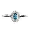 Image 1 : Oval London Blue Topaz ring in 14k White Gold-Plated 925 Sterling Silver â€“ Size