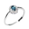 Image 2 : Oval London Blue Topaz ring in 14k White Gold-Plated 925 Sterling Silver â€“ Size