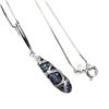 Image 2 : Diamond Cut Blue Sapphire and White Topaz Necklace in 2-Tone Black Rhodium and White 14k Gold-Plated