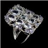 Image 2 : Aquamarine and Tanzanite Ring in 14k White Gold-Plated 925 Sterling Silver â€“ Siz