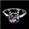 Image 1 : 8 mm Amethyst Ring in 14k White Gold-Plated 925 Sterling Silver â€“ Size 8