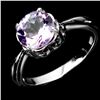 Image 2 : 8 mm Amethyst Ring in 14k White Gold-Plated 925 Sterling Silver â€“ Size 8