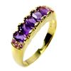 Image 2 : Oval Cut Amethyst Ring in 14k Yellow Gold-Plated 925 Sterling Silver â€“ Size 8