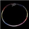 Image 1 : Cubic Zirconia Bracelet in 14k White Gold-Plated 925 Sterling Silver â€“ 7 inches