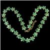 Image 2 : Gorgeous Oval Cut Emerald Flower Necklace in 14k Yellow Gold-Plated 925 Sterling Silver - 19 inches