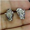 Image 2 : Marquise Cut Tazanite and Sapphire Tiger Earrings in 14k White Gold-Plated 925 Sterling Silver