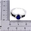 Image 3 : Dark Blue Sapphire and Valuable Black Spinel Ring in 14k White Gold-Plated 925 Sterling Silver - Siz