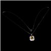 Image 2 : Antique 8x6 mm Citrine Necklace in 14k White Gold-Plated 925 Sterling Silver - 18 inches long