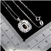 Image 3 : Antique 8x6 mm Citrine Necklace in 14k White Gold-Plated 925 Sterling Silver - 18 inches long
