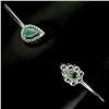 Image 2 : Emerald Bangle in 14k White Gold-Plated 925 Sterling Silver - 6.5 inches long