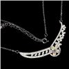 Image 2 : Superb High Play of Colour Black Opal Necklace in 14k White Gold-Plated 925 Sterling Silver - 17.5 i