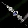 Image 1 : Very Cute Oval Tanzanite Bracelet in 14k White Gold-Plated 925 Sterling Silver - 7 inches long