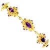 Image 2 : Stunning Amethyst Bracelet in 14k Yellow Gold-Plated 925 Sterling Silver - 8 inches long