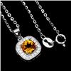 Image 2 : Round Cut Citrine Ring in 14k White Gold-Plated 925 Sterling Silver - 18 inches long