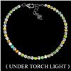 Image 1 : Crystal Opal Bracelet in 14k White Gold-Plated 925 Sterling Silver - 7 inches long