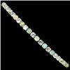 Image 2 : Crystal Opal Bracelet in 14k White Gold-Plated 925 Sterling Silver - 7 inches long