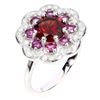 Image 2 : 2 Varieties: High value Mozambique Garnet and Rhodolite Garnet Ring in 14k White Gold-Plated 925 Ste