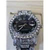 Image 2 : Fully Iced-out DateJust Rolex Replica Black Dial Roman Numerals Oyster Bracelet. Brand New with Full