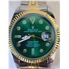 Image 1 : Rolex DateJust 16013 Replica Watch - 2 tone, Green Dial, Stainless Steel Case With Fluted Gold Bezel