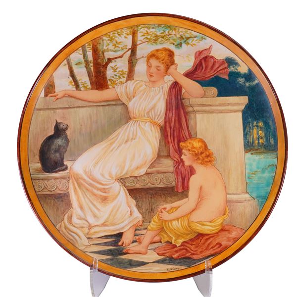 Minton Ellen Welby Faience Classical Scene Charger