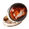 Image 1 : Sterling Silver Oval Pill Box with Cat Portrait and Box