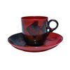 Image 1 : Royal Doulton Rare Flambe Sung Cup & Saucer w/ Fish Design