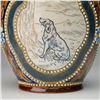 Image 3 : Doulton Lambeth by Hannah Barlow Stoneware Dog Multi Panel Vase