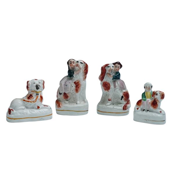 4pc Staffordshire Miniature Figural Groups